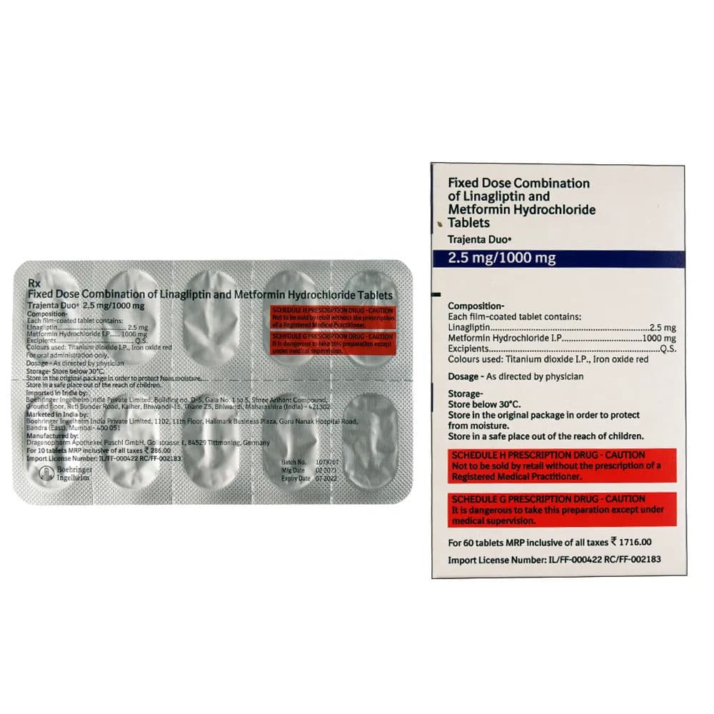 Trajenta Duo 2.5 mg/1000 mg Tablet