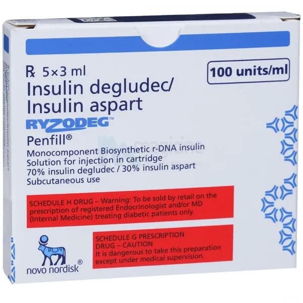 Ryzodeg Penfill 100 Iu/ml 3 ml Cartridge
